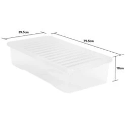 B&M Jumbo Underbed Storage Box With Lid 42L - Clear -Quality Home Store 257918 42l jumbo underbed storage box with lid clear 3