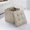B&M Mink Velvet Storage Seat Ottoman -Quality Home Store 332408 mink velvet look storage seat ottoman