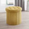 B&M Round Storage Ottoman - Ochre 2 B&M Round Storage Ottoman - Ochre -Quality Home Store 345784 round ochre ottoman