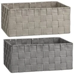 B&M Woven Storage Baskets 3pk - Silver -Quality Home Store 365979 365978 3pk woven baskets group 2
