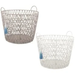 B&M Storage Basket With Tassel - Grey 7 B&M Storage Basket With Tassel - Grey -Quality Home Store 368485 basket with tassel main