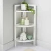 Maine 3 Tier Corner Shelving - White -Quality Home Store 369723 maine 3 tier corner shelf white