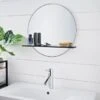 B&M Bathroom Mirror With Wooden Shelf 1 B&M Bathroom Mirror With Wooden Shelf -Quality Home Store 381363 bathroom mirror with wooden shelf