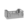 Mini Stacking Fold Flat Crate 22.2 X 15 X 8.7cm - Grey -Quality Home Store 384980 home essebtials mini stacking fold flat crate grey 2