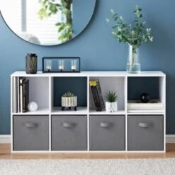 Lokken 8 Cube Shelving Unit With 4 Baskets 5 Lokken 8 Cube Shelving Unit With 4 Baskets -Quality Home Store 385647 lokken 8 cube shelving with 4 baskets