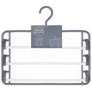 B&M Swivel Hook Trouser Hangers 2pk 3 B&M Swivel Hook Trouser Hangers 2pk