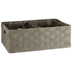 B&M Caen Set Of 3 Paper Rope Baskets - Grey -Quality Home Store 395868 caen set of 3 paper rope baskets grey