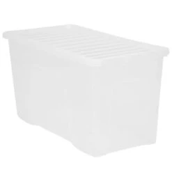 B&M Large Storage Box With Lid 110L - Clear 10 B&M Large Storage Box With Lid 110L - Clear -Quality Home Store 284861 110l storage box with lid clear