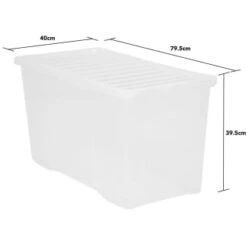 B&M Large Storage Box With Lid 110L - Clear 11 B&M Large Storage Box With Lid 110L - Clear -Quality Home Store 284861 110l storage box with lid clear 3
