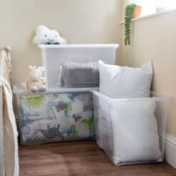 B&M Large Storage Box With Lid 110L - Clear 9 B&M Large Storage Box With Lid 110L - Clear -Quality Home Store 284861 110l storage box with lid clear 5