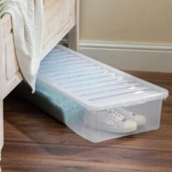 B&M Underbed Storage Box With Lid 55L - Clear 7 B&M Underbed Storage Box With Lid 55L - Clear -Quality Home Store 307321 55l under bed storage box with lid 5