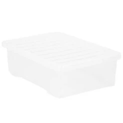 B&M Underbed Clear Storage Box With Lid 32L - Clear -Quality Home Store 314173 32l underbed storage box with lid clear