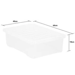 B&M Underbed Clear Storage Box With Lid 32L - Clear -Quality Home Store 314173 32l underbed storage box with lid clear 3