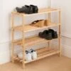 B&M 4 Tier Wooden Shoe Rack -Quality Home Store 317430 4 Tier wooden shoe rack