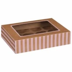 Betty Winters Large Cupcake Boxes 2pk -Quality Home Store 320784 4pk cupcake boxes holds 12 pink 2