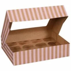 Betty Winters Large Cupcake Boxes 2pk -Quality Home Store 320784 4pk cupcake boxes holds 12 pink 3