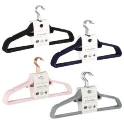 B&M Pure Velvet Hangers 8pk - Grey 9 B&M Pure Velvet Hangers 8pk - Grey -Quality Home Store 333534 8pk velvet hangers group 1