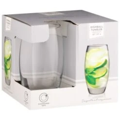 B&M Curved Hiball Glasses 4pk -Quality Home Store 338803 set of 4 highball tumblers