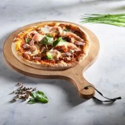 B&M Wooden Pizza Board -Quality Home Store 346842 wooden chop and serve board