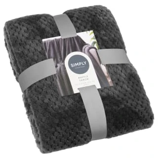 Simply Everyday Waffle Throw - Charcoal 3 Simply Everyday Waffle Throw - Charcoal