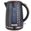 Goodmans Textured Kettle 1.7L - Black & Rose Gold -Quality Home Store 354906 goodmans black and rose gold textured kettle 1 7l