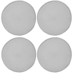 B&M Grey Round Pom Pom Placemats 4pk -Quality Home Store 355688 pom pom placemats grey 3