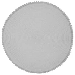 B&M Grey Round Pom Pom Placemats 4pk -Quality Home Store 355688 pom pom placemats grey 4