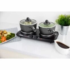 Tower Stainless Steel Double Hot Plate -Quality Home Store 357203 tower twin hot plate 2