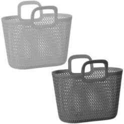 B&M Knit Handy Storage Basket - Light Grey -Quality Home Store 358289 knit handy basket main