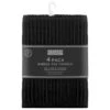 B&M Ribbed Tea Towels 4pk - Black