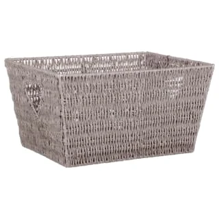 B&M Vannes Heart Cut Out Wicker Basket - Grey 3 B&M Vannes Heart Cut Out Wicker Basket - Grey