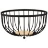 B&M Black Fruit Basket With Wooden Base -Quality Home Store 369469 black fruit basket with wood base