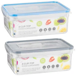 B&M Clip Top Food Containers 4pk - Blue 15 B&M Clip Top Food Containers 4pk - Blue -Quality Home Store 369681 4pk clip top food containers group