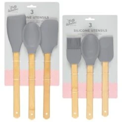 B&M Betty Winters Silicone Utensils 3pk - Grey -Quality Home Store 369972 3pk betty winters silicone utensils grey main
