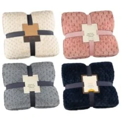 B&M Waffle Faux Fur Throw - Navy -Quality Home Store 372937 372948 372950 waffle faux fur throw group 1