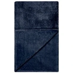 B&M Waffle Faux Fur Throw - Navy -Quality Home Store 372950 waffle faux fur throw navy