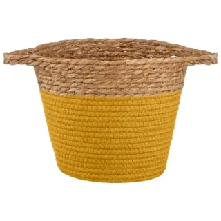 B&M Small Two Tone Wicker Basket - Ochre 3 B&M Small Two Tone Wicker Basket - Ochre