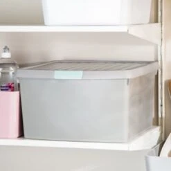 B&M Waffle Clip Box 25.5L - Grey -Quality Home Store 375472 grey 25 5l waffle clip box 3