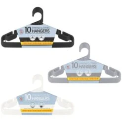 B&M Jumbo Hangers 10pk - Grey 9 B&M Jumbo Hangers 10pk - Grey -Quality Home Store 376555 376556 376557 10pk strong clothes hangers main 2