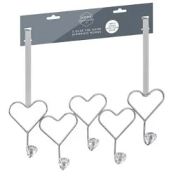 B&M Heart Diamante Overdoor Hooks