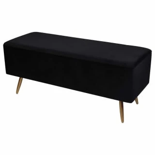 B&M Ottoman With Legs - Black 3 B&M Ottoman With Legs - Black