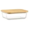 B&M Rectangular Glass Food Container With Bamboo Lid 2 B&M Rectangular Glass Food Container With Bamboo Lid -Quality Home Store 378623 regular glass food container 2