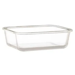 B&M Rectangular Glass Food Container With Bamboo Lid -Quality Home Store 378623 regular glass food container
