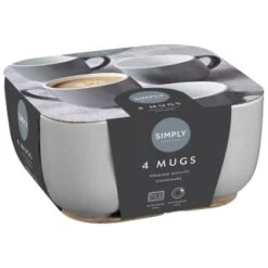 Simply Everyday Gloss Mugs 4pk - Grey -Quality Home Store 380120 4pk simply everyday mugs grey 2
