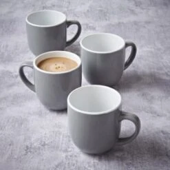 Simply Everyday Gloss Mugs 4pk - Grey -Quality Home Store 380120 4pk simply everyday mugs grey