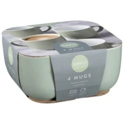 Simply Everyday Gloss Mugs 4pk - Sage -Quality Home Store 380123 4pk simply everyday mugs sage 2