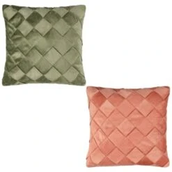 B&M Basket Weave Velvet Cushion - Sage -Quality Home Store 380438 380756 basket weave velvet cushion main