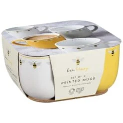 B&M Bee Happy Printed Mugs - 4pk -Quality Home Store 380506 4pk printed mugs bee happy 2