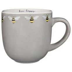 B&M Bee Happy Printed Mugs - 4pk -Quality Home Store 380506 4pk printed mugs bee happy grey