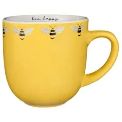 B&M Bee Happy Printed Mugs - 4pk -Quality Home Store 380506 4pk printed mugs bee happy yellow